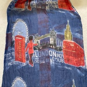London Tourism Print Soft Scarf - 100% Viscose